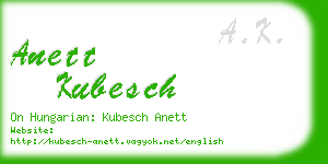 anett kubesch business card